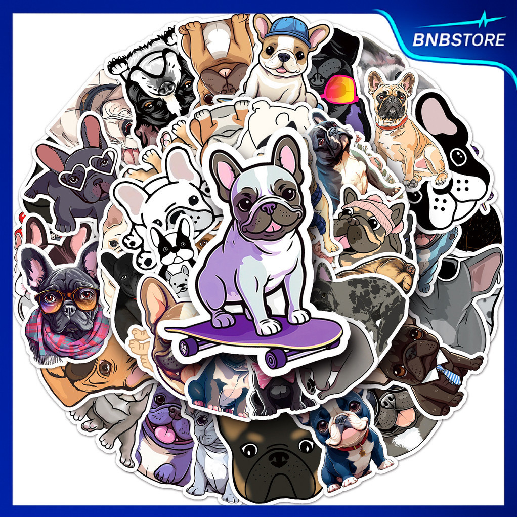 🍀ส่งจากไทย🍀 50ชิ้น สติกเกอร์ สุนัขเฟรนช์ บูลด็อก French Bulldog Sticker DIY พร้อมส่ง