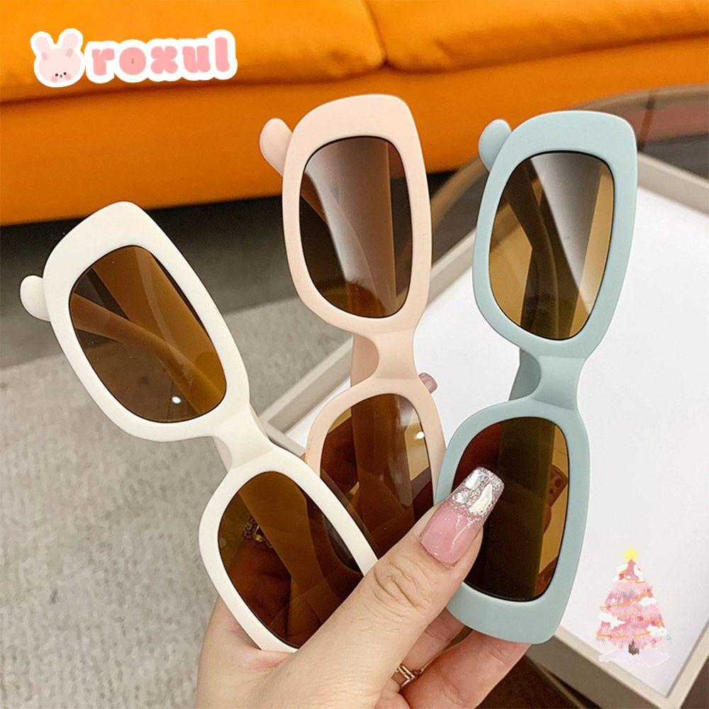 ROXUL Kids Oval Frame Sun Glasses, Outdoor Sun Protection Childrens Square Glasses, Trendy Summer Sh