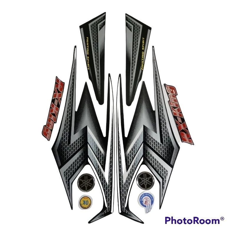 YAMAHA RX KING BLACK 2004 STRIPING STICKER FULLSET BLACK RX KING STICKER BLACK RX KING STRIPING FULL