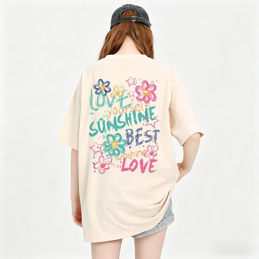 【ส่งจากไทย】เสื้อยืดแฟชั่นผู้หญิง คอกลม แขนสั้น ลายซิลค์สกรีน สวยงาม เสื้อผ้าผู้หญิงคุณภาพสูง สวมใส่สบาย Lady Clothing ราคา ถูกที่สุด ดีลบีเคเค แกลเลอรีภาพที่ 3