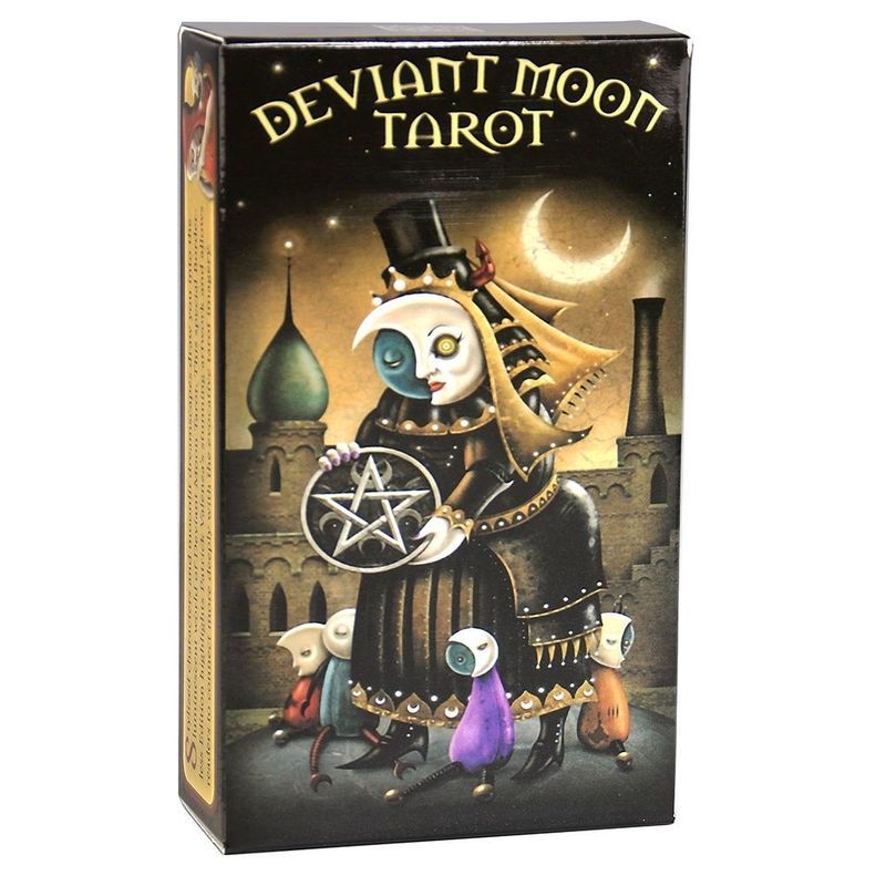 Devant Moon Tarot Card Devant Moon Tarot Card เวอร์ชันภาษาอังกฤษที่แตกต่างกัน Moon Tarot Card