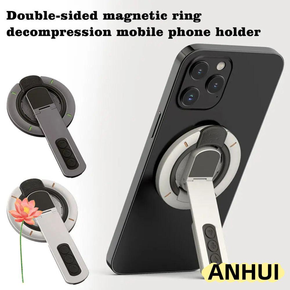 อานูอิ ขายึดโทรศัพท์มือถือ 360° ที่วางโทรศัพท์แม่เหล็กบางเฉียบแบบหมุนได้ขาตั้งโทรศัพท์มือถือแบบปรับได้สองด้านหลายมุม