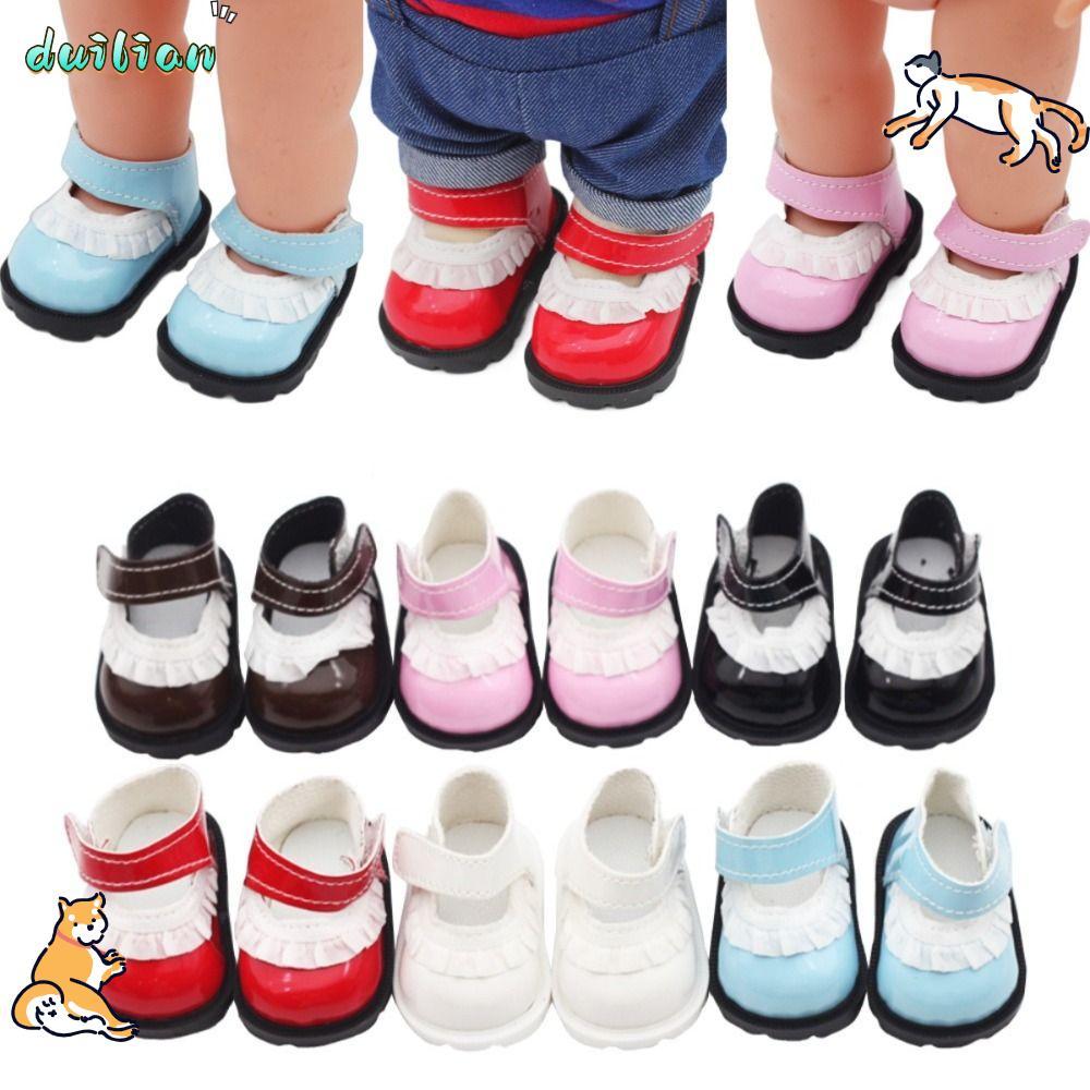 DUILIAN Mini Shoes, Lace 20cm Doll Shoes, Mini Replacement Leather Doll Dressing Birthday
