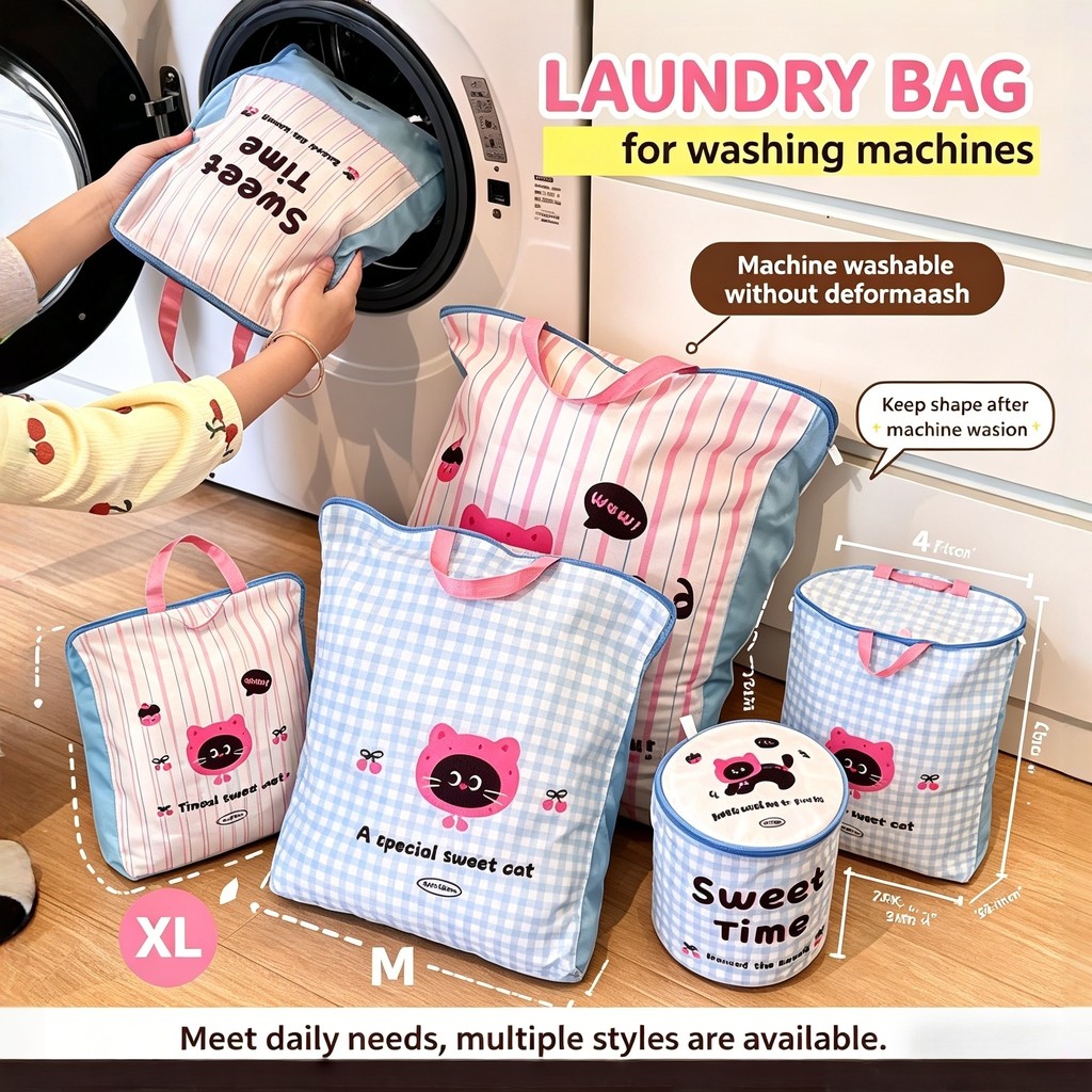 Dopamine Dog Laundry Bag Anti-deformation Breathable Laundry Bag สําหรับเสื้อผ้าและชุดชั้นใน 内衣理理拉链洗