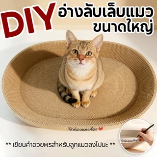 Mango กระดาษลับเล็บวงรี ที่ลับเล็บแมว อ่างลับเล็บแมว ของเล่นแมว รูปอ่าง เป็นที่นอนแมวไปในตัว กระดาษลูกฟูก