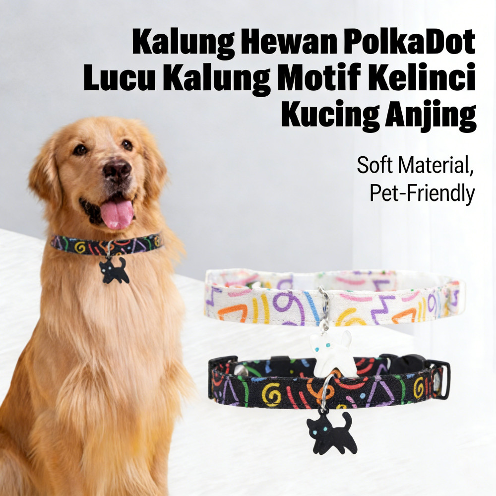 Dog Bell Cat Collar Pet Cat Luc Cat Collar Polka Dot Pet Collar Motif