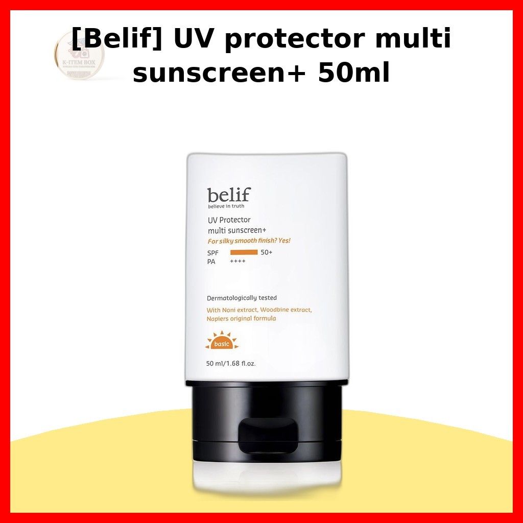 [Belif] UV protector multi Sunscreen+ 50ml / ครีมกันแดดเกาหลี / ป้องกัน Broad-Spectrum / ของแท้ 100%