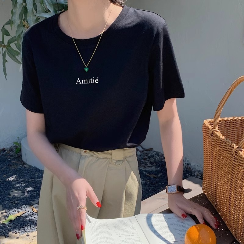 2026คลังสินค้าสายฟ้าเสื้อยืดขายดีแขนสั้นผู้หญิงฤดูร้อนสบายๆพิมพ์เสื้อสวมหัวด้านบนรอบคอผู้หญิงขนาดใหญ