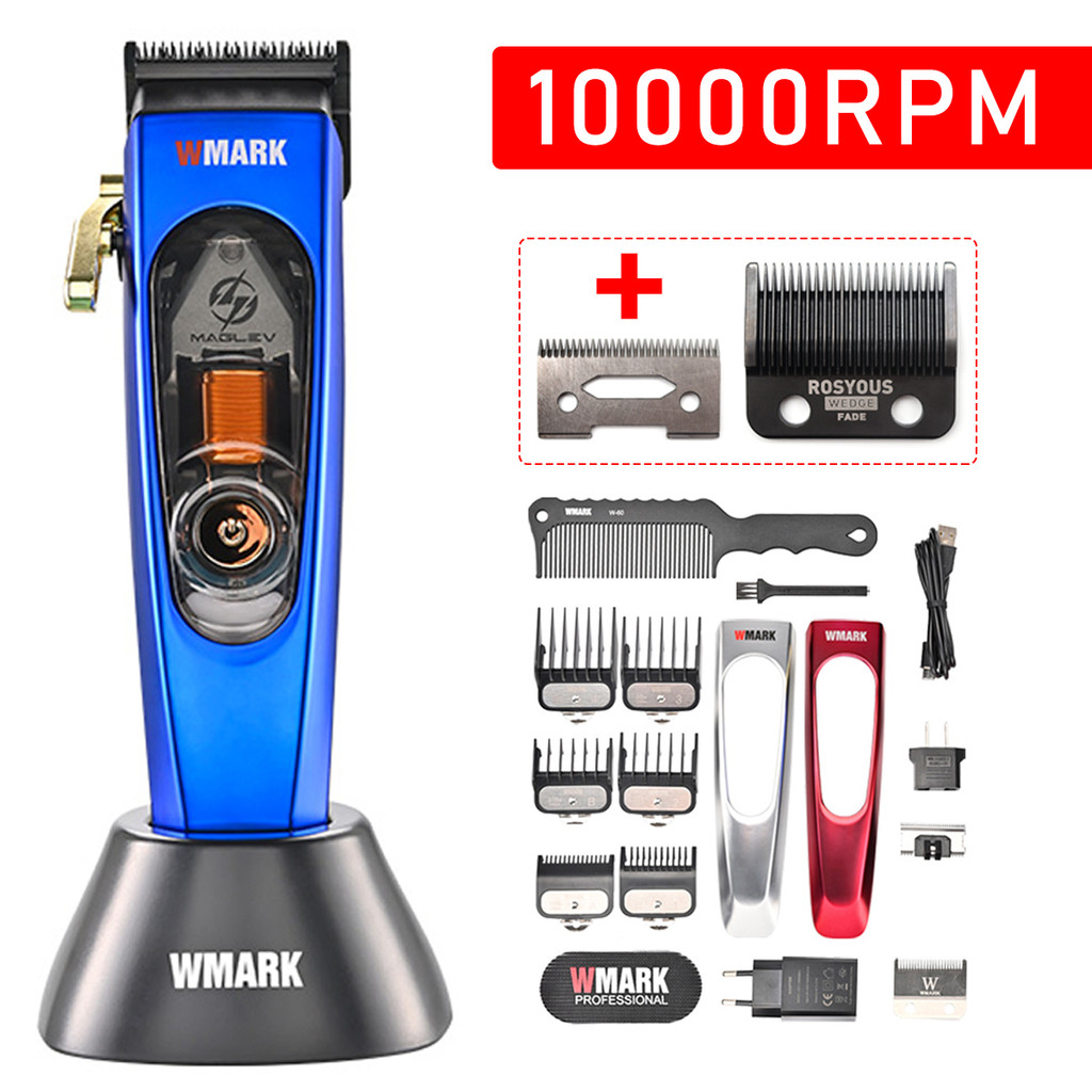 WMARK NG-9004 10000 RPM Maglev มอเตอร์ Professional Hair Clipper สําหรับผู้ชายพร้อมฐาน Charger DLC ต
