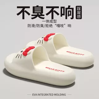 UTIK ของแท้ที่ได้รับอนุญาต kitty Cat รองเท้าแตะรองเท้าแตะผู้หญิงในร่มบ้าน Anti-slip สวมใส่กลางแจ้งรองเท้าแตะน่ารักผู้หญิง