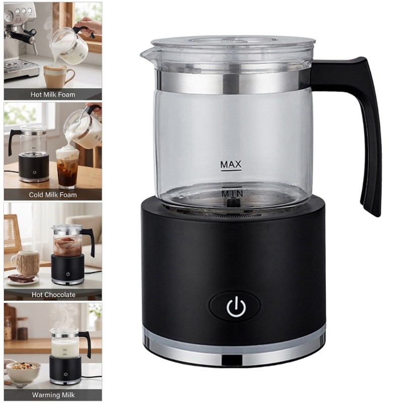 Kiss เครื่องทําโฟมอัตโนมัติแบบพกพาเหมาะสําหรับ Coffee Lover Quick Frothing Technology ปลอดภัย PP Tex