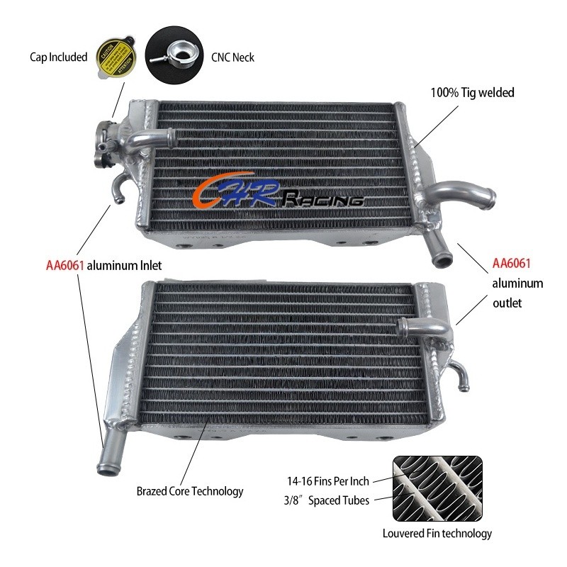 หม้อน้ําอลูมิเนียมใหม่เอี่ยมสําหรับ Honda CR 250 R CR250R CR 250R 2005 2006 2007