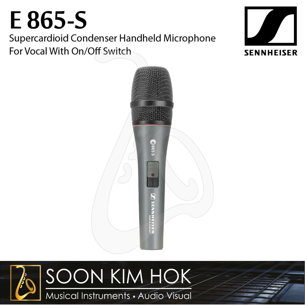 SENNHEISER E 865-S Supercardioid Condenser Handheld Microphone For Vocal With On/Off Switch (E865-S)