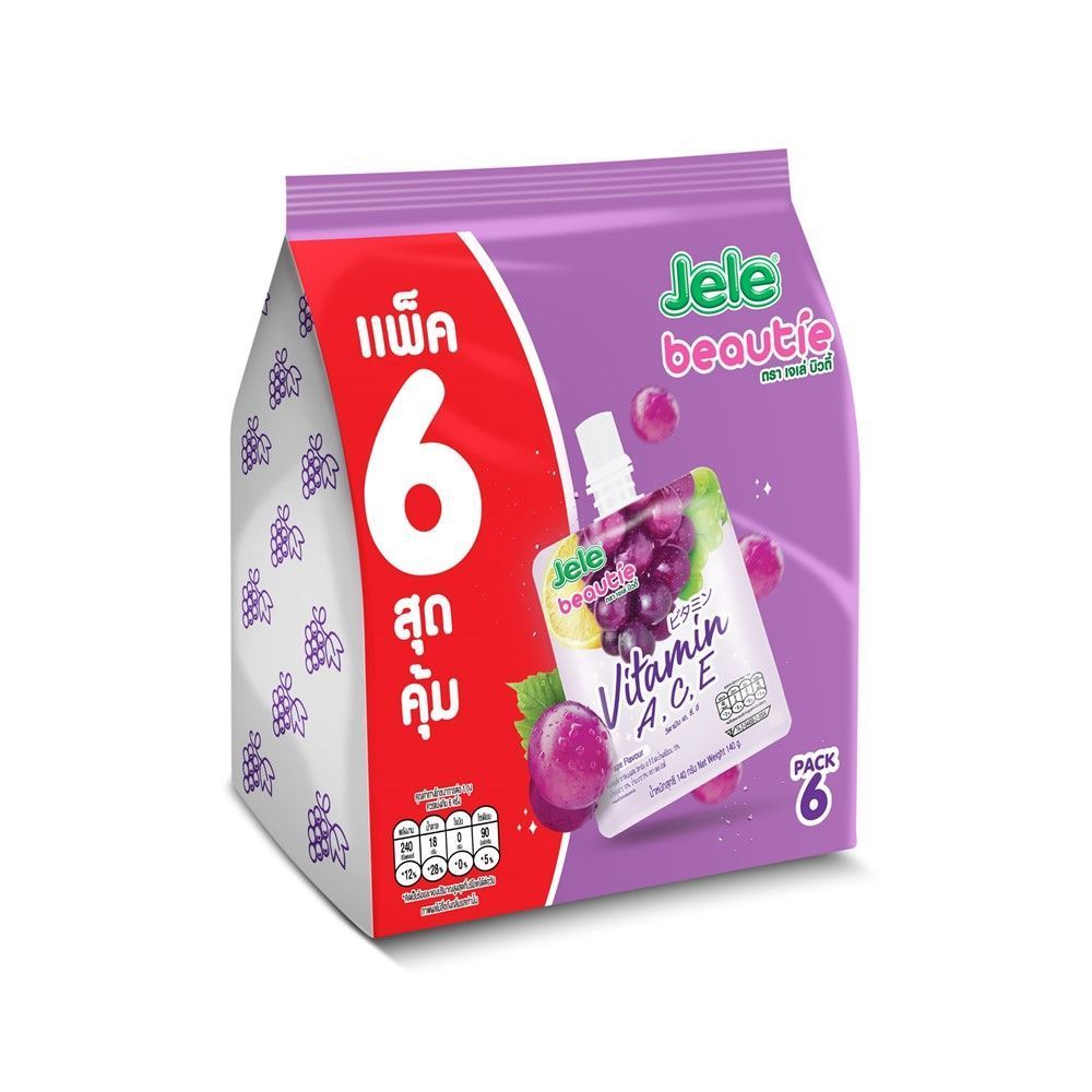 [สินค้าส่งด่วน] เจเล่บิวตี้ วิตามิน เอ ซี อี 140 กรัม แพ็ค 6 JELE BEAUTIE VITAMINS A C E 140G. PACK 6