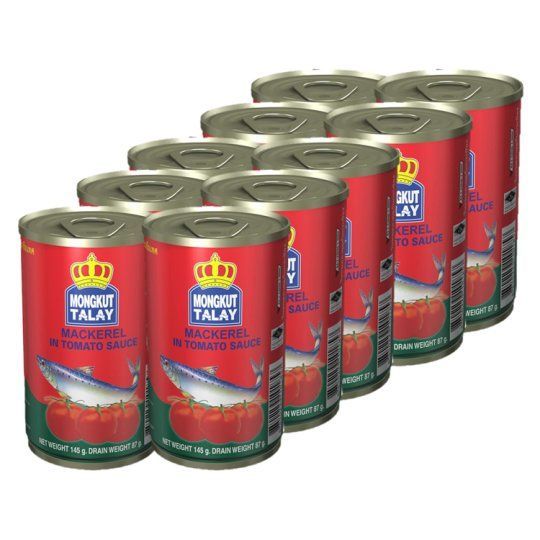 [สินค้าส่งด่วน] มงกุฎทะเล แมคเคอเรลในซอสมะเขือเทศ 145ก. X10 MONGKUTTALAY MACKEREL INTOMATO SAUCE 145G. X10