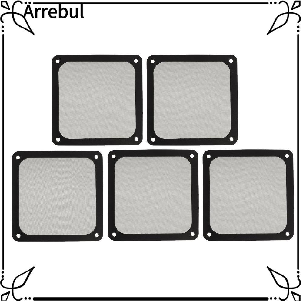 AREBUL 5PCS PC Fan Dust Filter, 140*140mm Dust Proof Fan Dust Mesh Cover, Practical Nylon Mesh Black