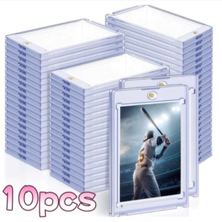 10ชิ้นแม่เหล็กผู้ถือบัตร-โปร่งใสเกาหลี เคป๊อป การ์ดแขน-กันน้ําภาพกีฬาการ์ดผู้ถือจอแสดงผล