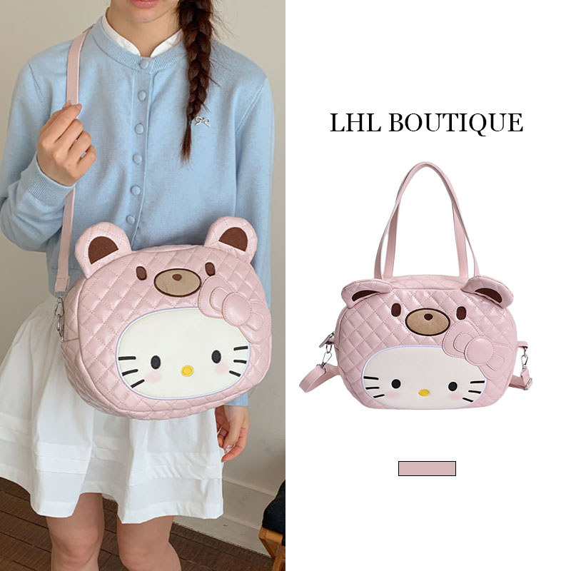 LHL BOUTIQUE กระเป๋าถือผู้หญิงสไตล์ใหม่ สีชมพูลายเสือดาว พร้อมสายสะพายข้าง ราคาถูก Shopee Lazada