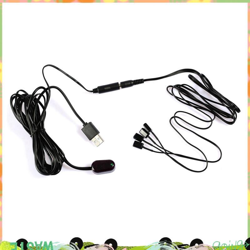 IR Extender 1 PC IR Receiver + 4 PC IR Emitter Emitters Repeater Kit อินฟราเรดระยะไกล USB Adatper