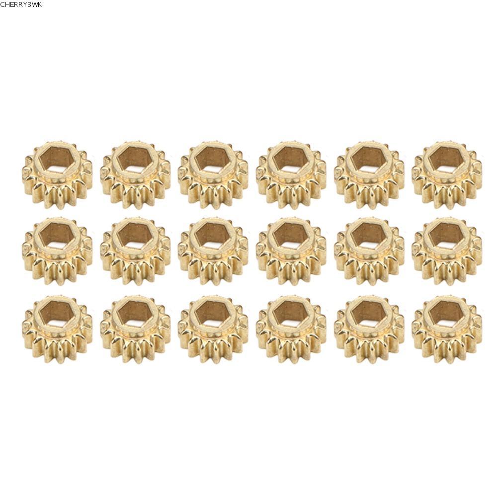 19VJKEPSHOP 18 ชิ้น Tuning Peg Gears, Hex Hole Design Gold สีกีตาร์ Tuning Gears, ประณีตโลหะก่อสร้าง