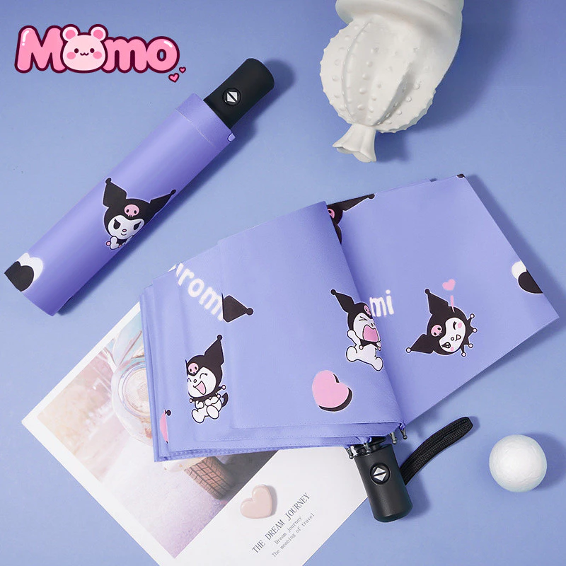 ร่มอัตโนมัติน่ารัก Kuromi, My Melody และ Cinnamon กันแดดสำหรับทุกสภาพอากาศ
