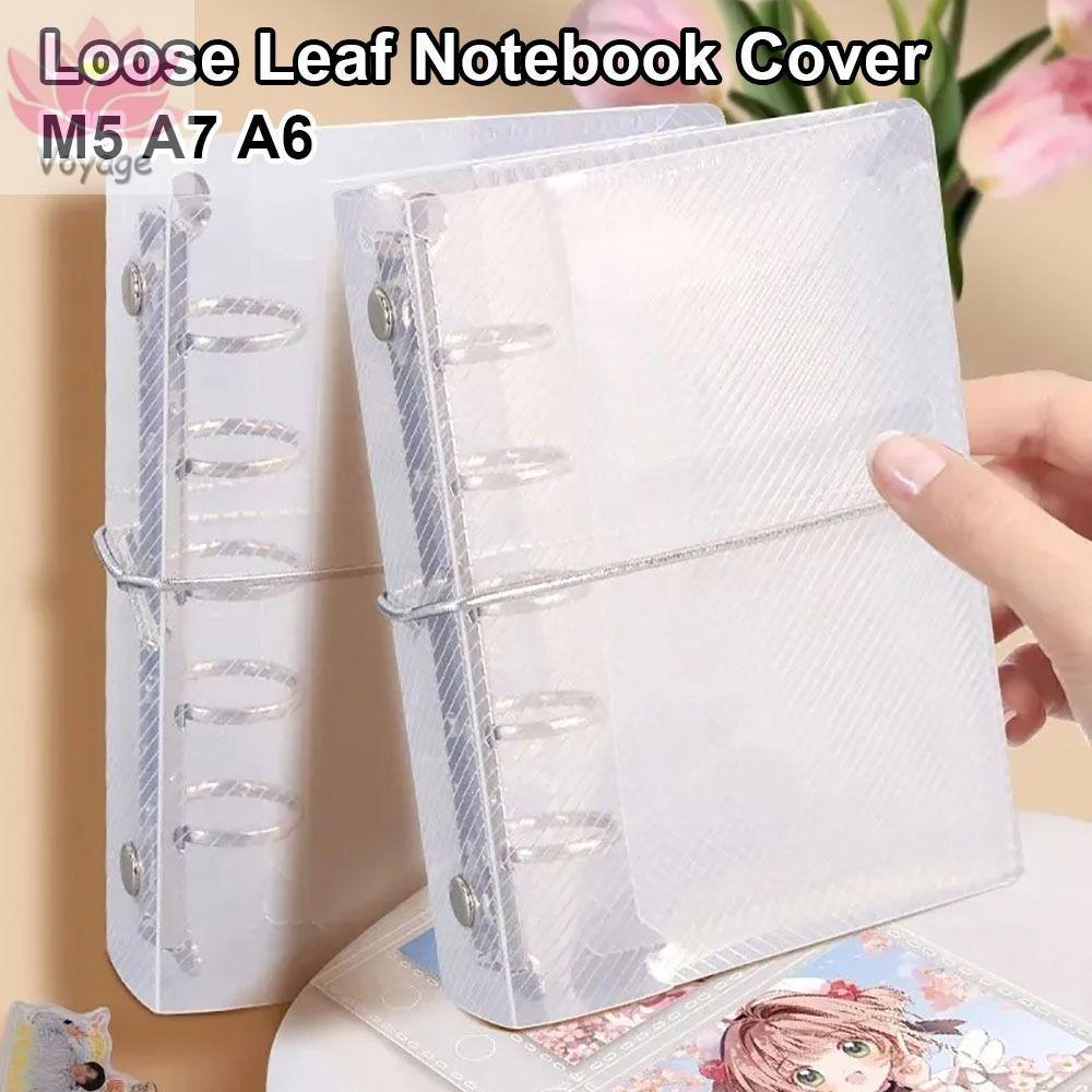 VOYAGER 1 ชิ้น M5 A7 A6, แนวทแยง Mini หลวม Leaf Notebook Cover, PP สามพับสติกเกอร์การ์ดขนาดเล็ก Phot