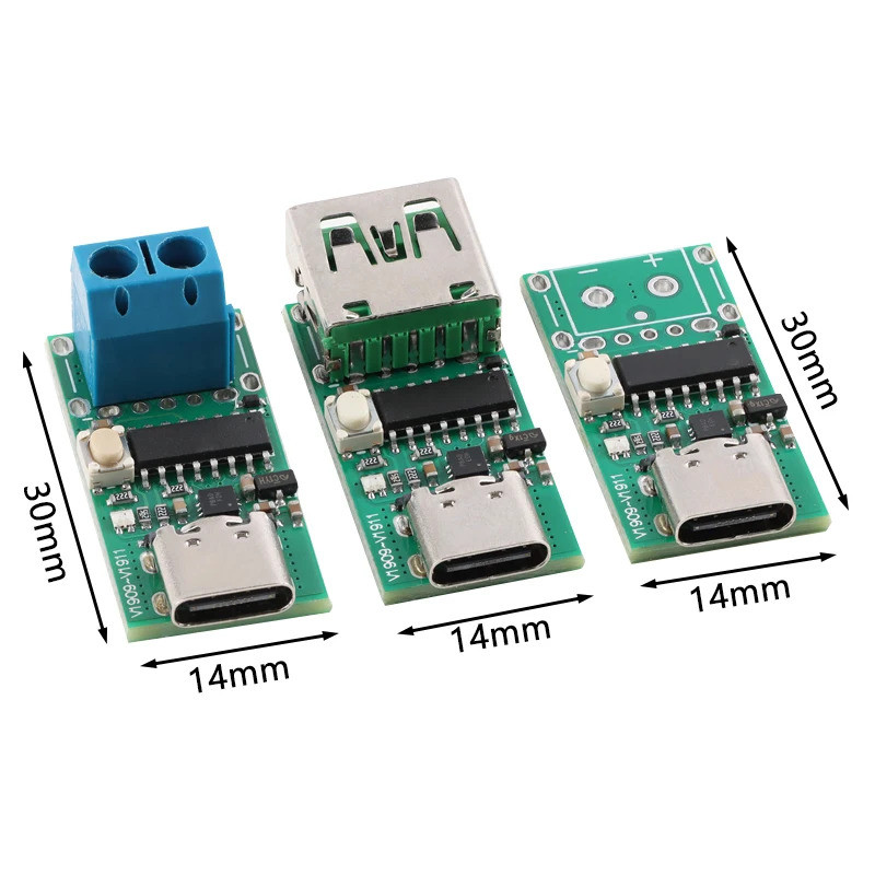 ZY12PDN USB-C PD2.0 3.0 ถึง DC Conversion Tricked Fast Charging Trigger Polling Detector แล็ปท็อปสวิ