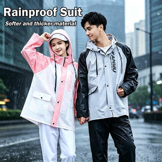 Raincoat Set For Men Women Adult Couple Makapal Rain Coat For Motorcycle Riding Fashion Girls