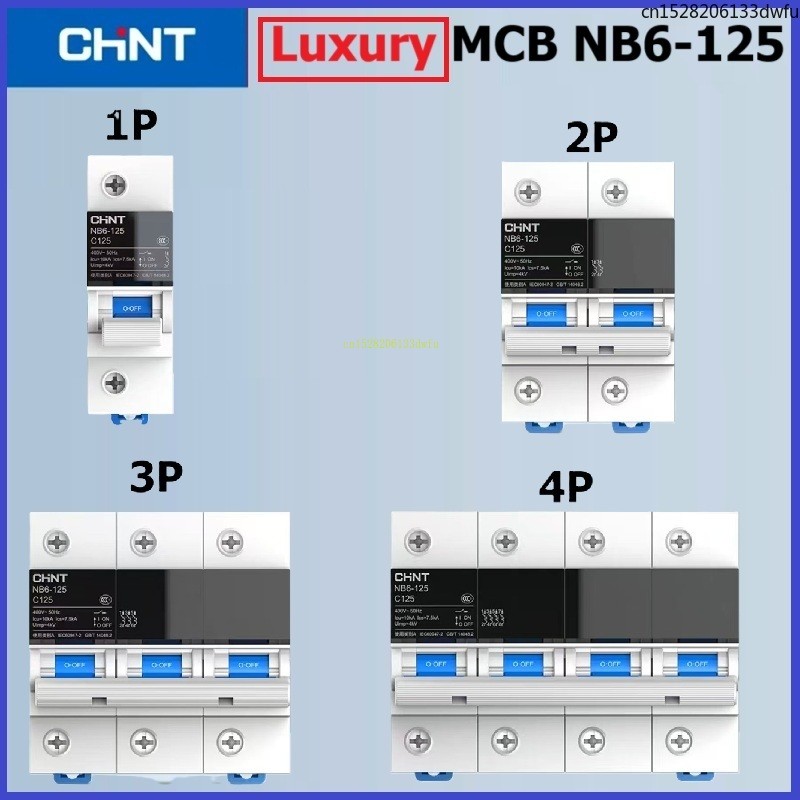 CHINT หรูหราคุณภาพสูง NB6-125 Air Switch ในครัวเรือน Circuit Breaker พร้อม Tai Pole 1P 2P 3P 4P Air 