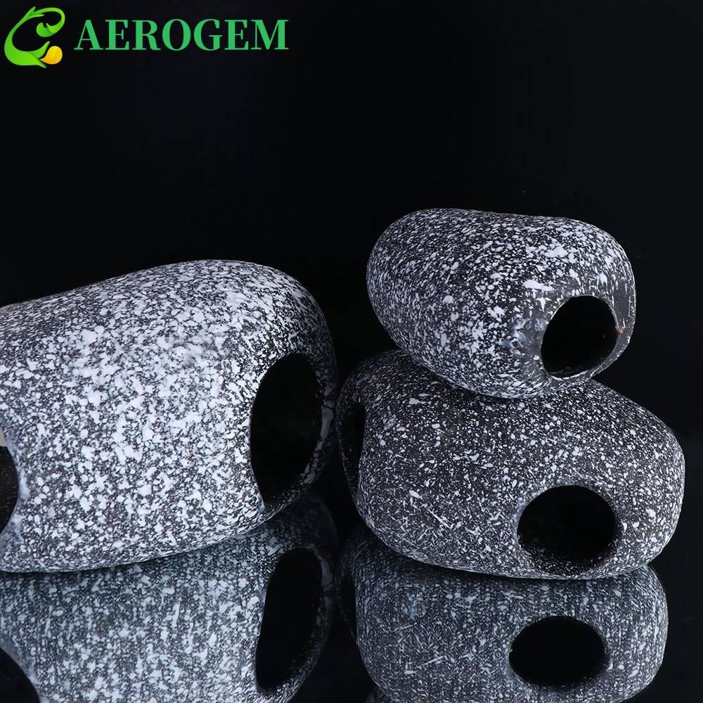 AEROGEM Fish Eluding House, ถ้ําหินหมอสีที่เป็นมิตรกับสิ่งแวดล้อมที่ละเอียดอ่อน, อุปกรณ์ตู้ปลาเซรามิกเทียมจําลอง Hinding ถังถ้ําบ่อ
