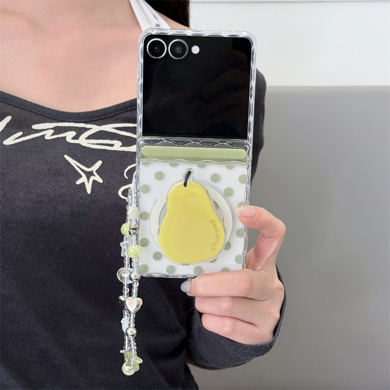น่ารัก Wave Point วงเล็บแม่เหล็ก Central Axis Wave ออกแบบเคสโทรศัพท์สําหรับ Samsung Galaxy Z Flip 7 
