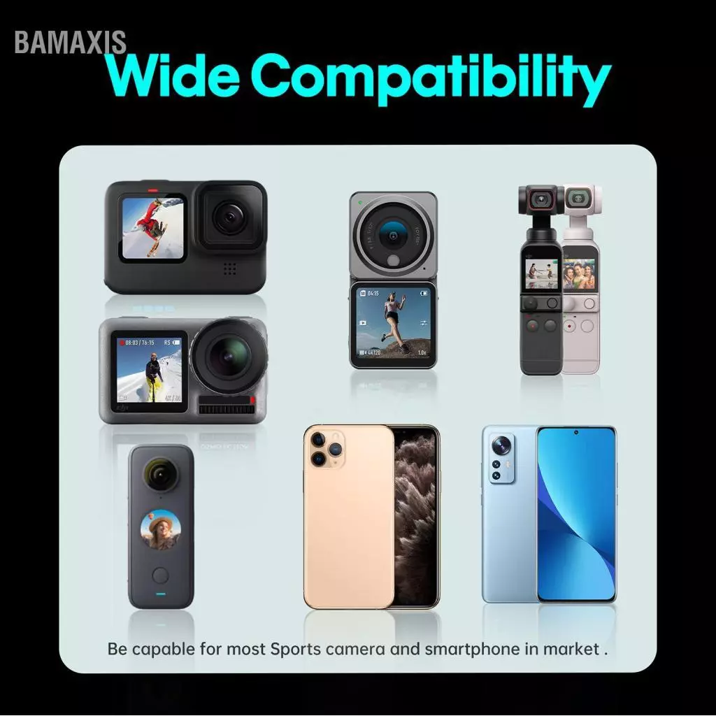 Bamaxis ที่วางคอสำหรับโทรศัพท์และกล้องแอคชั่น GoPro 12/11/10/9/8/7 Insta360 Ace Pro DJI Osmo thumbnail 4