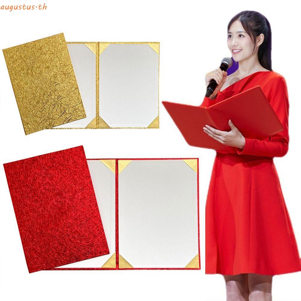 AUGUSTUS A3 A4 Art Paper ปกแข็ง, Poetry Reading High-end File Paper Page Folder, Simple Hosted Speec