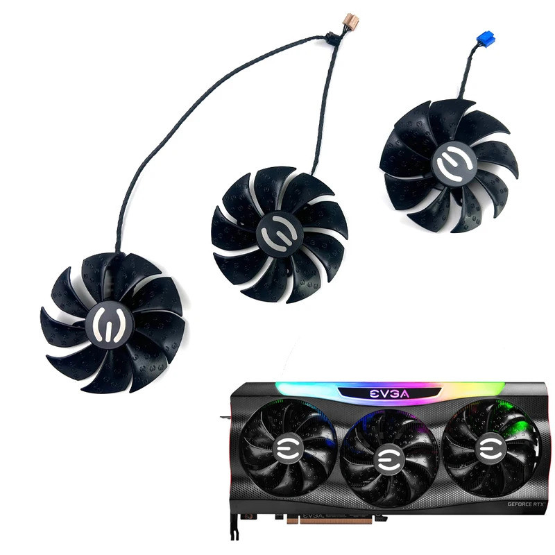 การ์ดพัดลม 87 มม.PLA09215S12H สําหรับ EVGA RTX 3060 3070 3080 3090 XC3 สีดํา GAMING RTX 3080 Ti XC3 