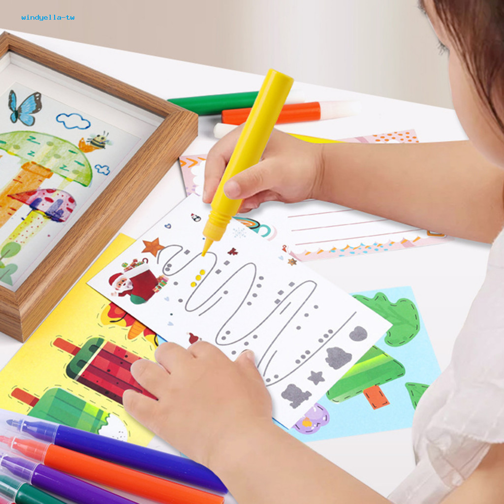 WD Kids Scratch Art Set เด็กวัยหัดเดิน Scratch Art Kit 1 ชุดเด็กปาดน้ํา Art Craft Kit – Rainbow Scra