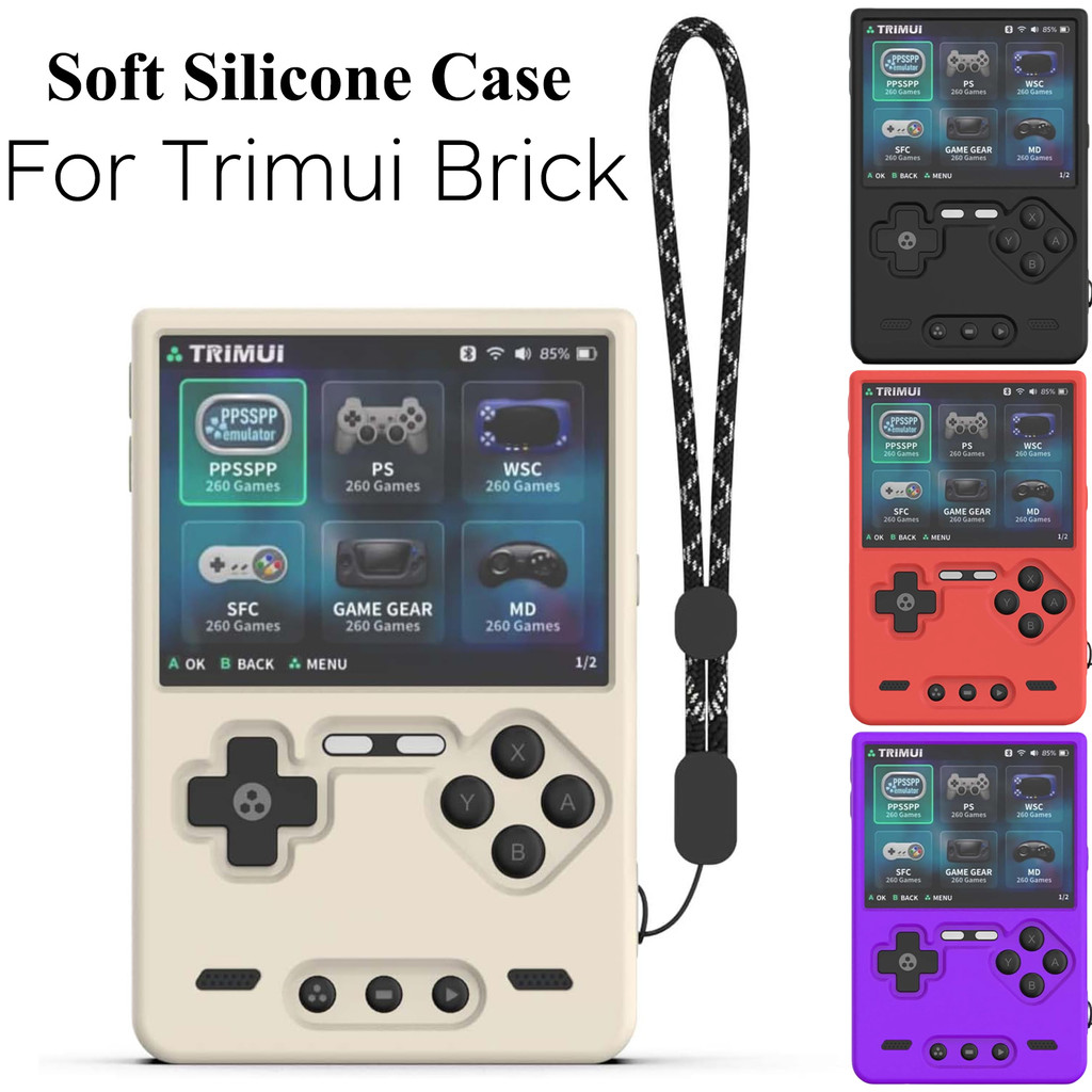 เคสซิลิโคนสําหรับTrimui Brick Retroคอนโซลเกมมือถือ,ฝาครอบผิวนุ่มสําหรับTrimui Brickอุปกรณ์เสริม,Anti