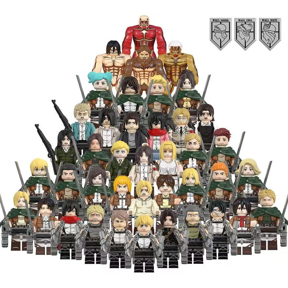 Attack on Titan Action Figure Armored Titan Colossal Titan Zeke jaeger Pieck Finger ของเล่นคอลเลกชันบล็อกอาคารสําหรับเด็ก