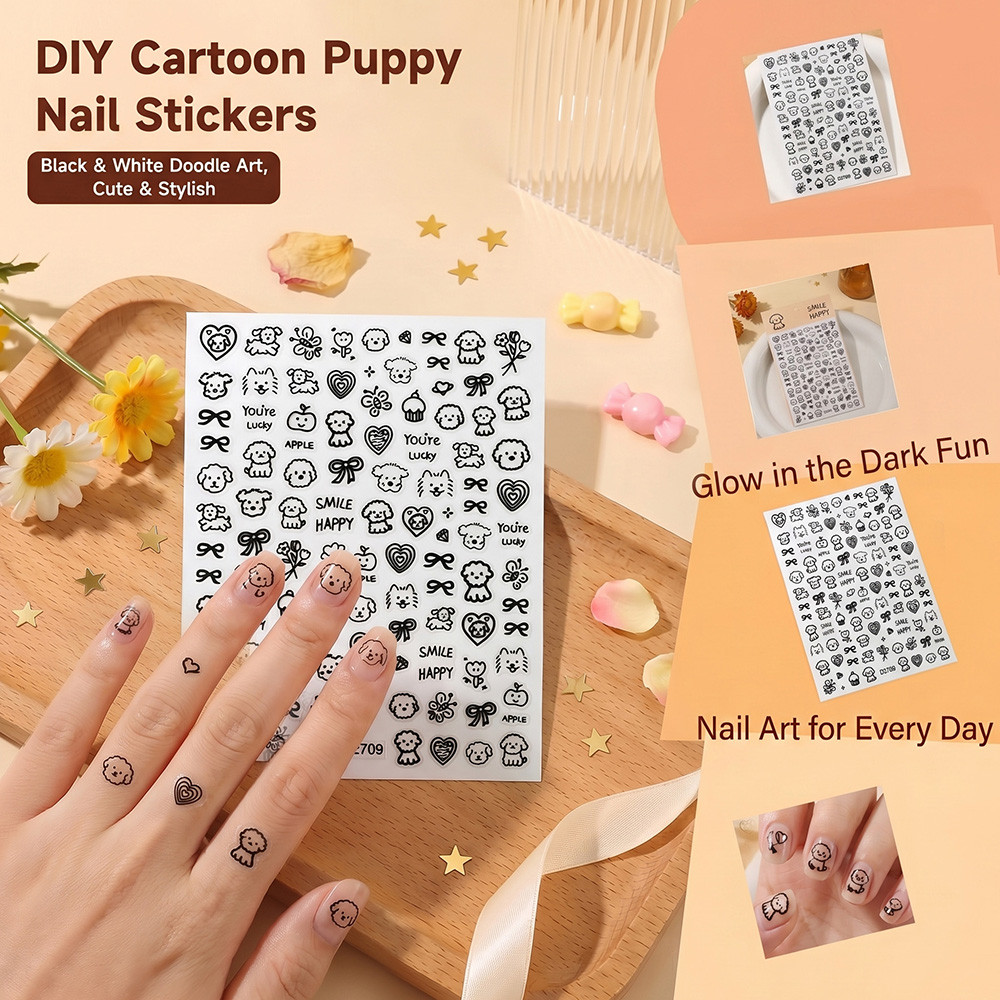 DIY สติกเกอร์สำหรับโทรศัพท์และแท็บเล็ต สติกเกอร์ติดเล็บ แมวการ์ตูนน่ารัก สติกเกอร์ 3 มิติ สติกเกอร์แบบมีกาวในตัว