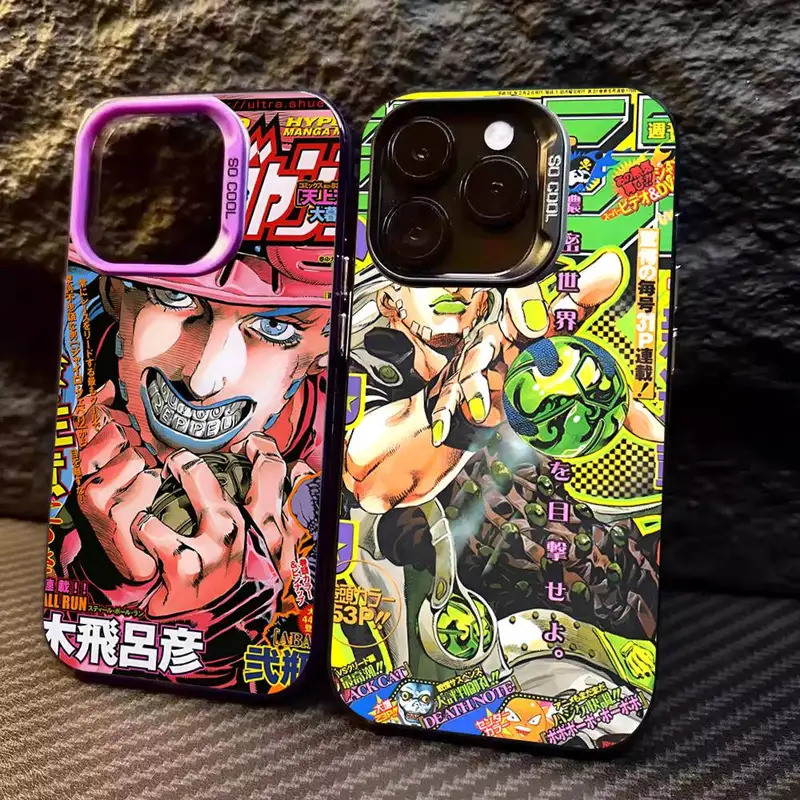 JoJos Bizarre Adventure เคสโทรศัพท์สีเงินสําหรับ lPhone 17 16e 15 14 13 12 11 Pro Max Plus
