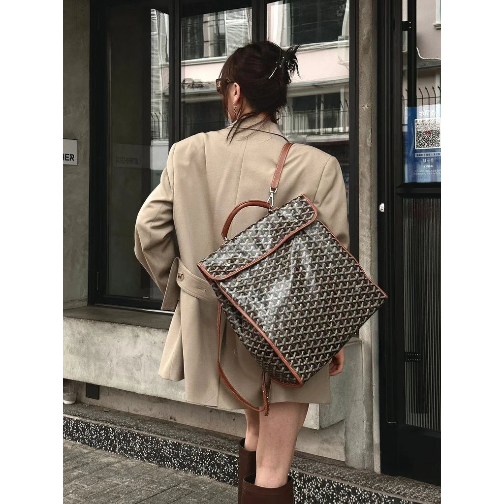 [Original Leather Channel Daigou Grade] Goya Saint Leger Y-Shaped Presbyopic Bag Dog Tooth Full Prin