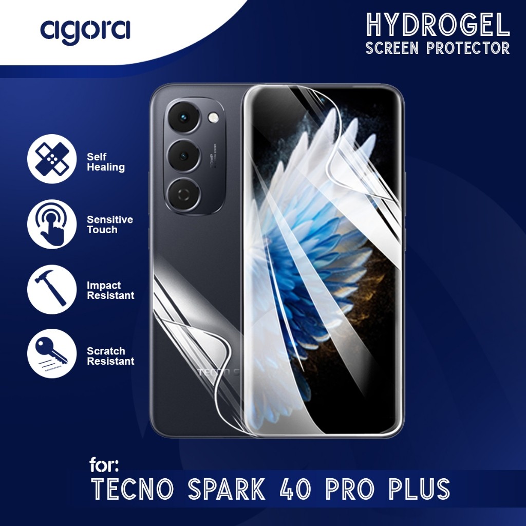 DW DW DW DW| Anti-Scratch Tecno Spark 40 Pro Plus ฟิล์มไฮโดรเจลป้องกันหน้าจอ Clear Anti-Glare Anti-S