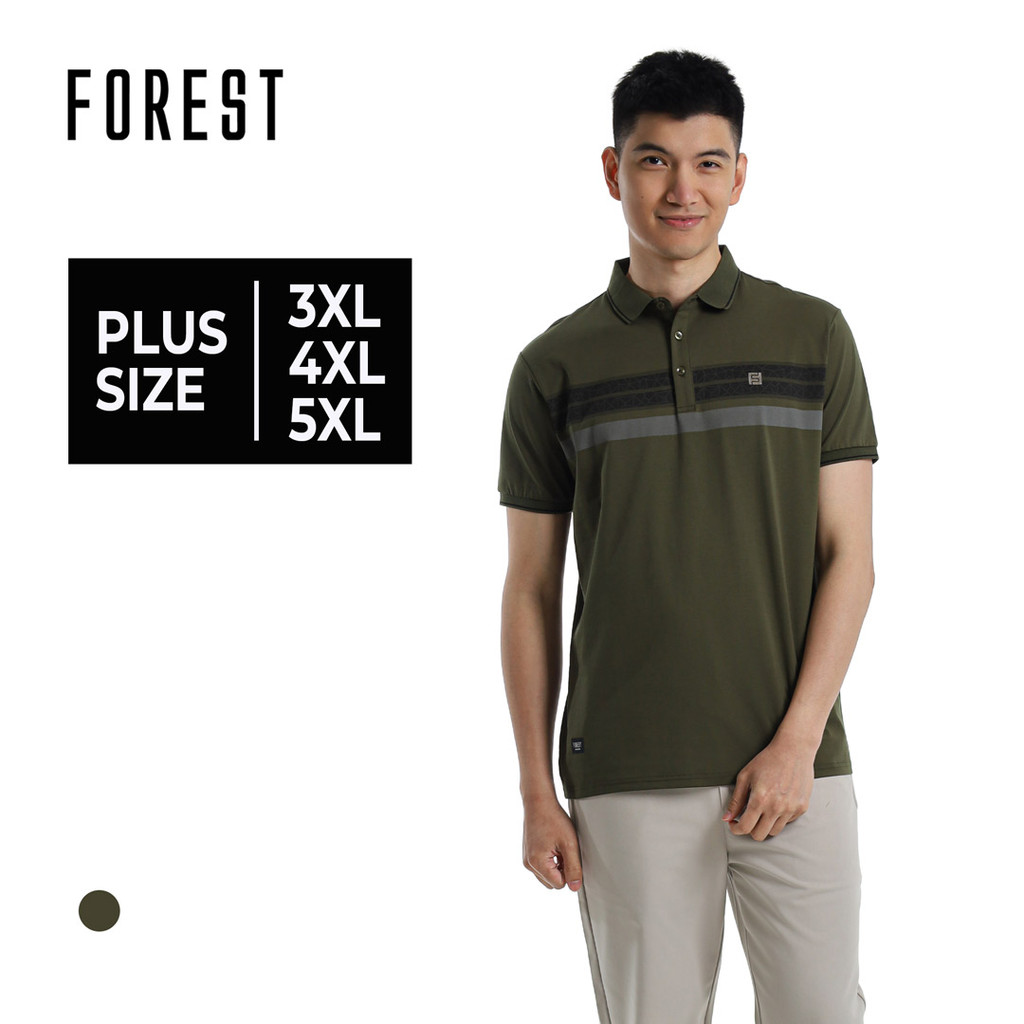 Forest Plus ขนาด Soft-touch ผ้าฝ้ายยืด 200gsm Slim Fit Polo Tee เสื้อผู้ชาย Baju T เสื้อ Lelaki - PL
