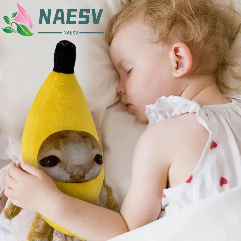NAESV กล้วยแมวของเล่นตุ๊กตา,ตุ๊กตาตุ๊กตา Happy Cat Happy Cat ตุ๊กตาของเล่น, Happy Cat สัตว์ของเล่น S