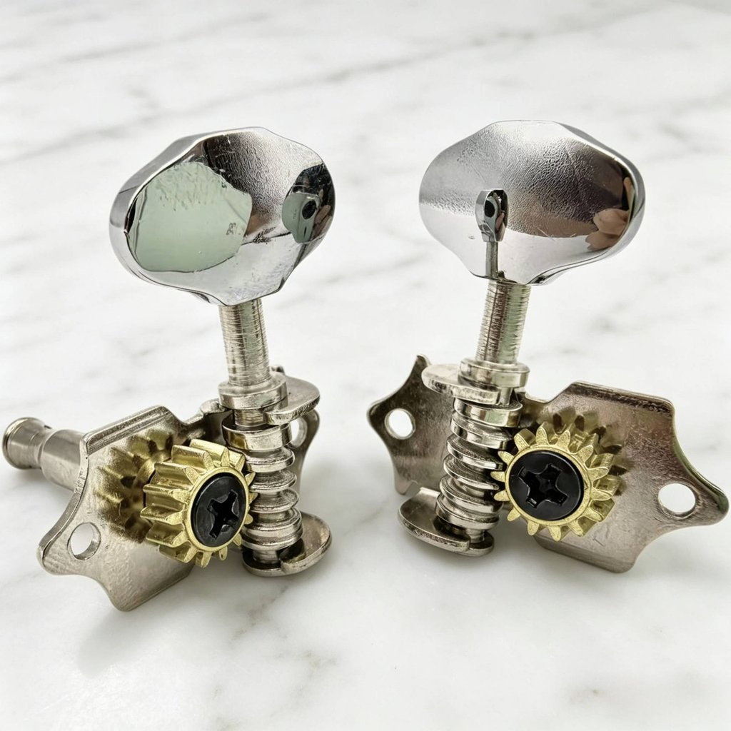 Chrome Finish Guitar Machine Heads Metal Construction Classical Guitar Tuners for Guitarists