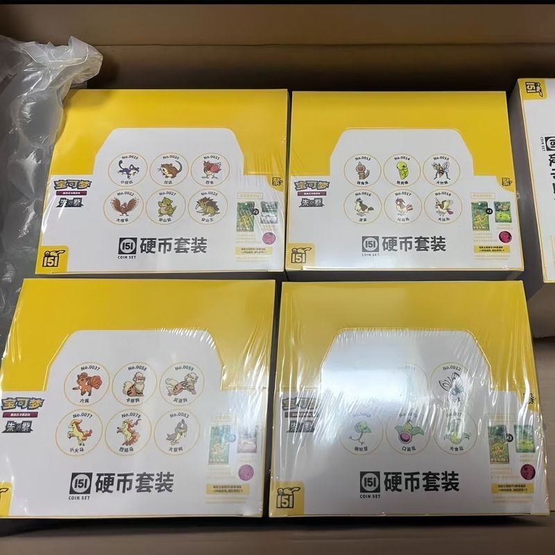 ✨[คลังสินค้าพร้อม] ชุดการ์ด pikachu Pokémon ตัวย่อจีนของแท้ 151 ชุดเหรียญทั้งเหรียญ Refill Pack AR p