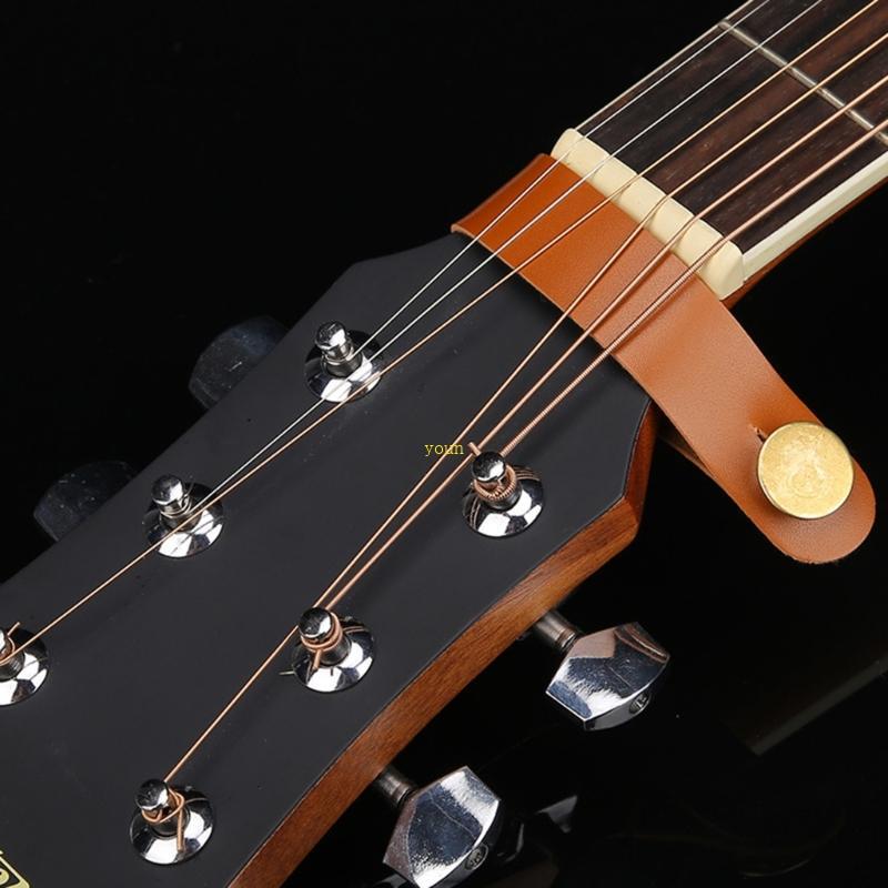 Youn Vintage Leather Guitar Strap Button Headstock Adapter Tie Guitar Neck Strap