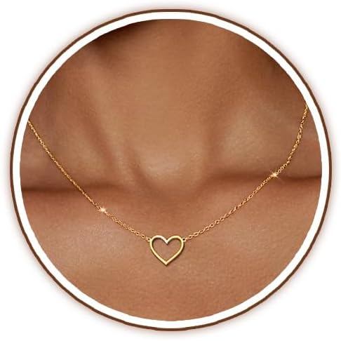 Zeffy สร้อยคอหัวใจน่ารัก 18k Gold/Silver Plated Tiny Heart จี้ Choker สร้อยคอ Gold Love Heart สร้อยค