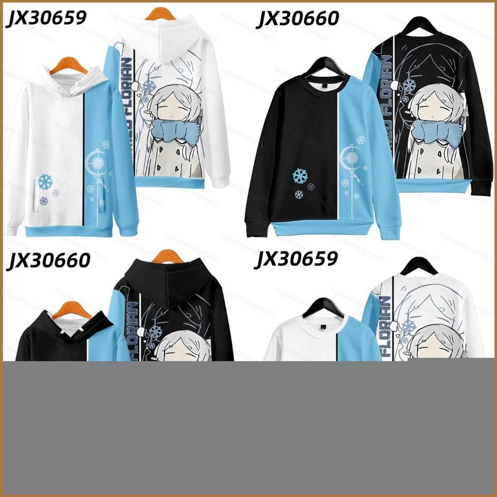 YT2 Frieren Beyond Journeys End Hoodie อะนิเมะเสื้อกันหนาวคอสเพลย์ Unisex แขนยาวรอบคอ 3D Pullover Pl