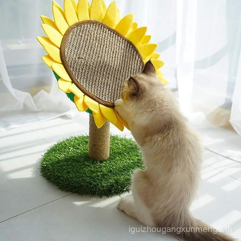 Livingandhome Cat Scratch Post Sunflower Cat Scratch Board ในร่ม Cat Claw ของเล่นเหมาะสําหรับบด Claw