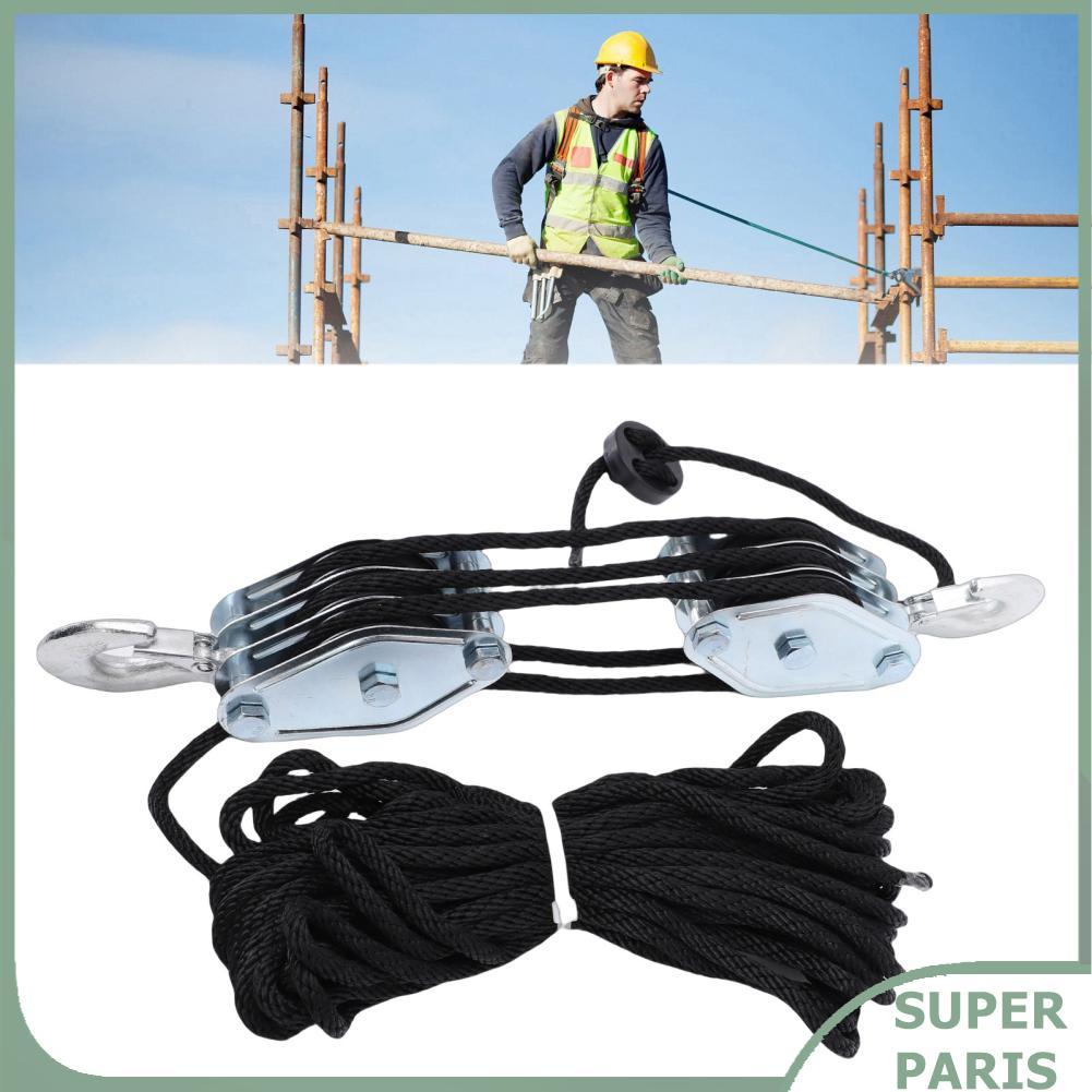 superparis Fabater Rope Hoist Pulley System 1,000 LB Work Load Block and Tackle 2,200 Lbs Breaking S